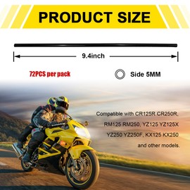 Suvnie 72PCS Dirt Bike Spoke Skins Covers, Universal Wheel Rims Wraps Pipe Trim, Spoke Covers Decoration Protector for Dirt Bike Off-Road Wheelchair Bicycle, Motorcycle Accessories (Black)