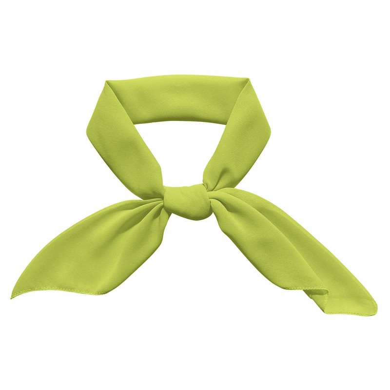 Green Scarf Daphne Lime Green Ascot Neck Silk Scarf Headband
