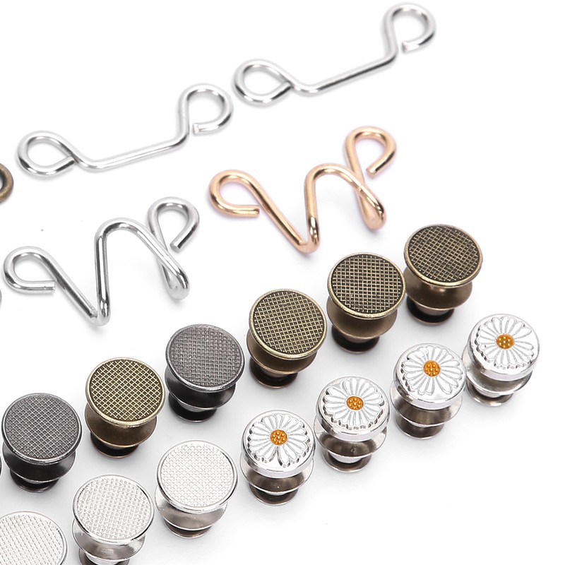 Adjustable Waist Buckle Extender Set Jean Waist Extender Button Replacement