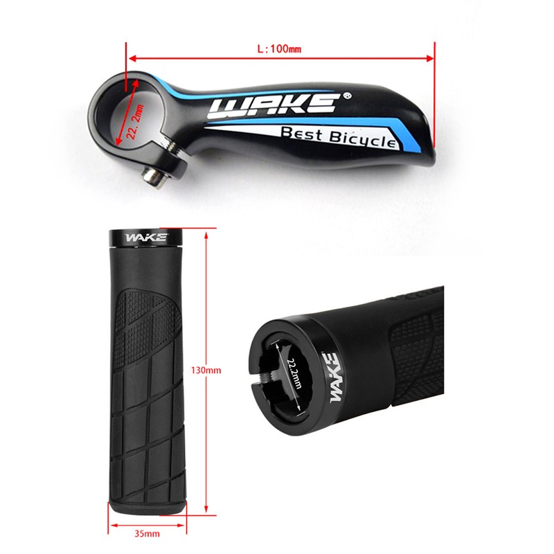 22.2mm Anti-slip Bicycle Handlebar Grips with Bar Ends