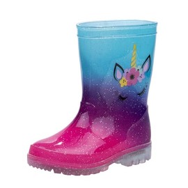Josmo Boy's Unisex Kids Fun Colors Outdoor Rain Boot, Turquoise Pink, 7 Toddler