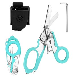 Zengjunwei 6-in-1 Foldable Rescue Scissors Outdoor Camping Scissor (Light Blue)