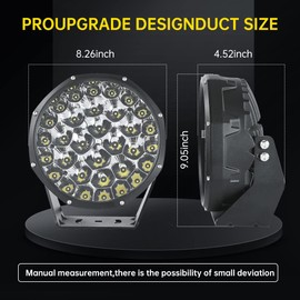 BLUEMOTOR Led Spotlight 9 Inch Round Offroad Lights 240w Driving Lights Bar 19600lm High Output Spot Beam Illuminate Fog Spot Lights Led Work Light Suv Truck Atv Pickup Wrangler2 Pcs(9Inch)