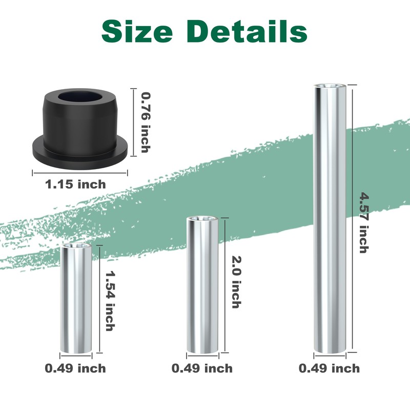 10L0L Front Lower Spring A-Arm Bushing Sleeves Kit for Club