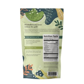 Matchalicious Japanese Matcha Powder, Sweetened Green Tea Powder Vegan, Gluten Free, Low Sugar, For Baking, Lattes, Smoothies, and Matcha Tea, Just Add Water, Dissolves Easily, 17 Servings, 6 oz