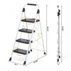 KINGRACK Sturdy Steel 4 Step Ladder, Folding Step Stool with
