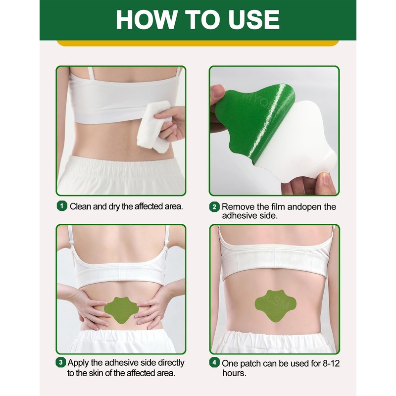 120pcs Back Heat Patches, Warming Herbal Maximum Strength Heat Patches,
