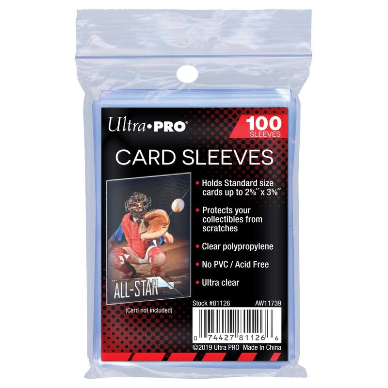 Ultra Pro 100 Pcs Soft Card Sleeves, 2 5/8 x