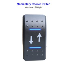 ON-Off-ON/Open-Close/in-Out Rocker Switch 4 Pin Marine Grade, with Blue LED Light and Etched Arrow Symbols, DC 12V/20A, 24V/10A