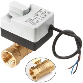FESTAS 1/2 quot; to 2 quot; Electric Actuator with Manual Control 2 Way 3way Brass Electric Ball Valve for Water/Oil/Air Replace Solenoid Valve 1Pcs(AC220V-3 Way,DN15)