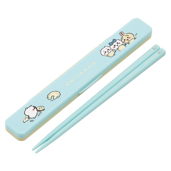 Skater ABC3AG-A Chiikawa Chopsticks and Case Set, 7.1 inches (18 cm), Antibacterial, For Adults, Made in Japan