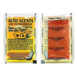 Individually Wrapped - Professional Car Air Freshener Pads - Remove Smells & Add Ambience (15 Per Pack) (Wild Cherry)