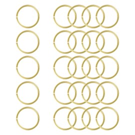 uxcell 25Pcs Open Jump Rings, 25mm/0.98" OD Brass Jump Ring Connectors 2mm Thick O Rings for Necklaces Bracelet Jewelry Making Keychain DIY Craft, Gold Tone