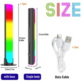 XiXiRan Music Rhythm Light, Colourful Sound Control Light, Music Light Bar, RGB Sound Control LED Light Stick, Ambiance Play Lightbar, 32Bit Music Level Light, USB Charging Sound Pickup Light (C)
