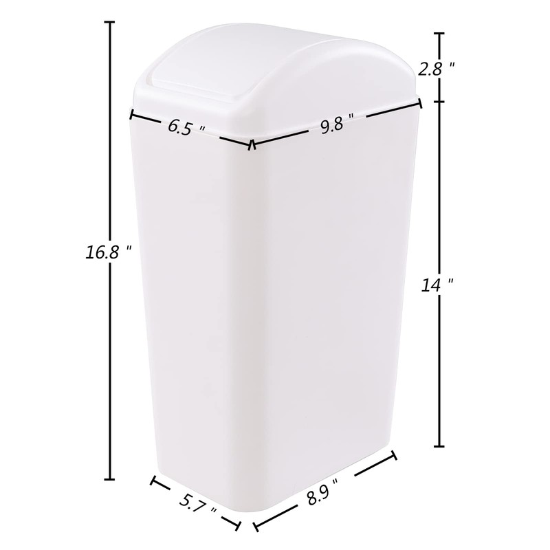 Morcte 3.5 galones/14 litros pequeño bote de basura con tapa,