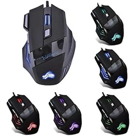 Mouse Gamer Óptico USB Dragón con Luz Led RGB 5500 dpi