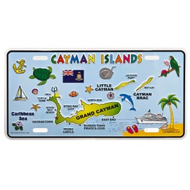 Cayman Islands License Plate – Cayman Islands Souvenir Gifts 6x12 Island Map Design, Tropical Vacation Décor – Unique Gift for Friends & Coworkers, Novelty Gifts for Men & Women (Cayman Islands)