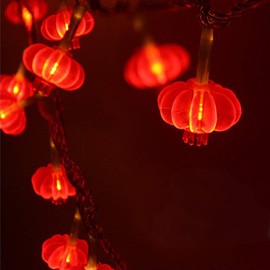 Amants01 Red Lantern String Light,20ft/6M 40 LEDs Battery Operated Fairy String Lights for Wedding,Chinese New Year,Spring Festival,Party Decoration,Christmas.