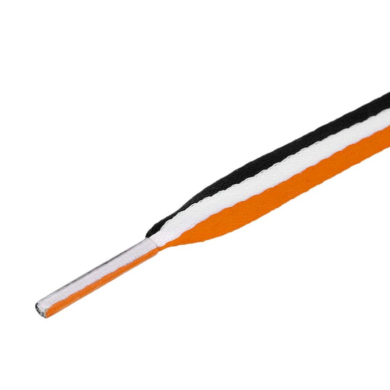 [Allegra K] Striped Canvas Shoelaces, Flat Laces, Flat Laces, Wide