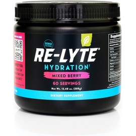 REDMOND RE-LYTE, Electrolitos Naturales con Real-Salt, Hidratación Clean sin Calorías ni Azúcares, 60 Porciones, Sabor Mixed Berry