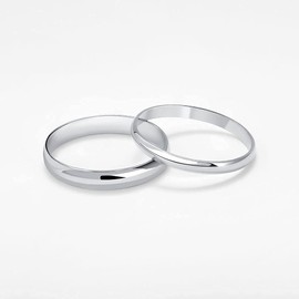Kose Classic 2mm and 3mm Two Package Pieces Promise Ring Set 7.6 Size