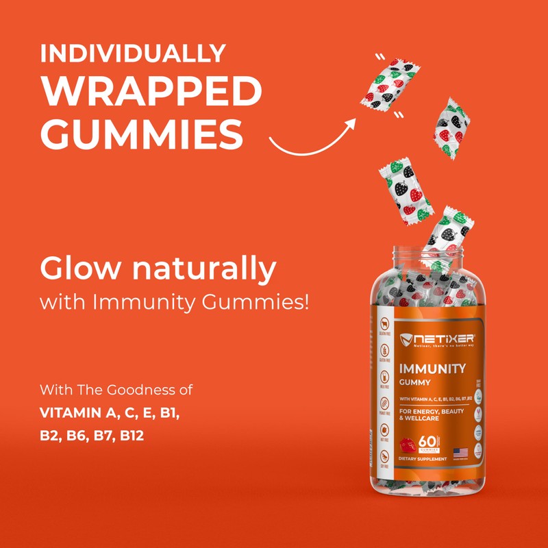 nETiXER Immunity Gummies – with Vitamins A, C, E, B1,
