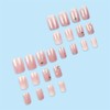 24 Pcs Pink Press on Nails Short Square WLGDLH Fake