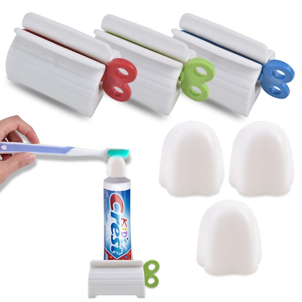 Toothpaste Squeezer and Cap, 3 Pieces Toothpaste Tube Squeezer and