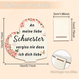 Sister Gift, Gifts for Sister, Gift Sister, Birthday Gift, Christmas Gifts, Gifts for Women, Best Sister Gifts, Gifts for Girlfriend, Heart-Shaped Board