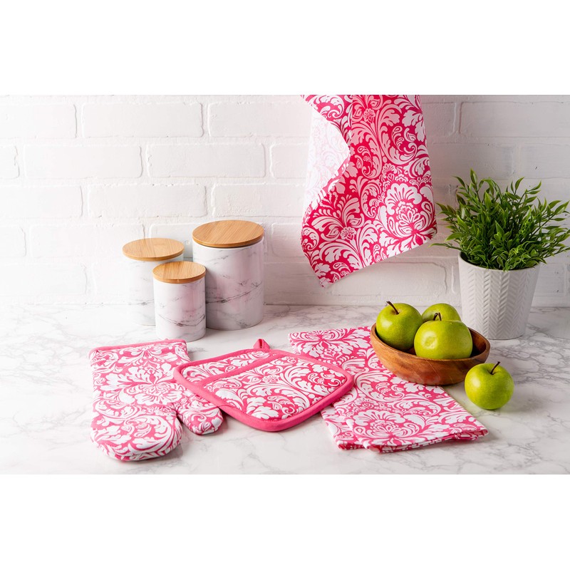 DII 100% Cotton, Machine Washable, Everyday Kitchen Basic, Damask Printed
