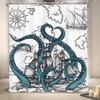 Coxila Nautical Octopus Shower Curtain Extra Long XL Large Funny