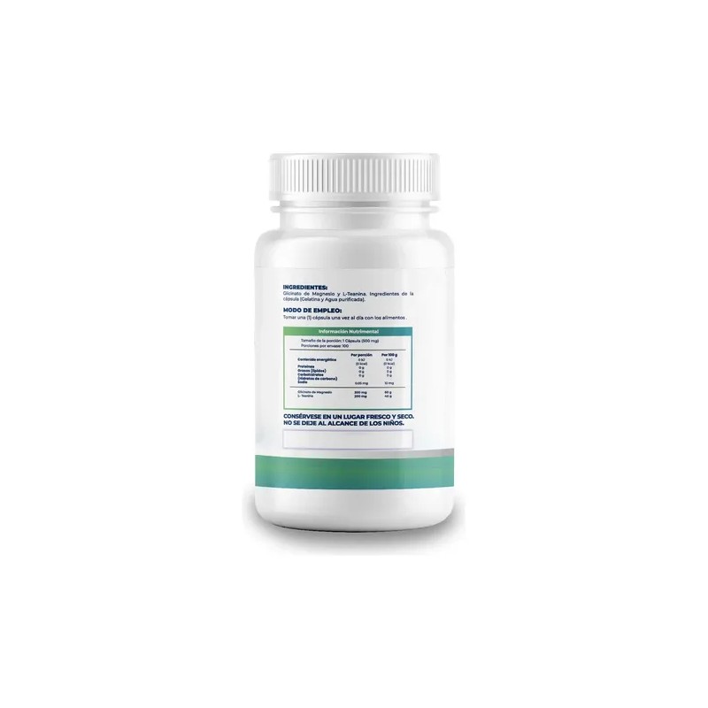 L- Teanina Y Glicinato De Magnesio 500 Mg - 100