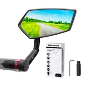 RBRL Bike Mirror Bar End Bike Mirror, Rotatable Bicycle Mirror, Automotive Grade Glass Bike Side Mirrors, Scratch Resistant E-Bike Universal Rearview Mirrors for Mountain bike (Right)