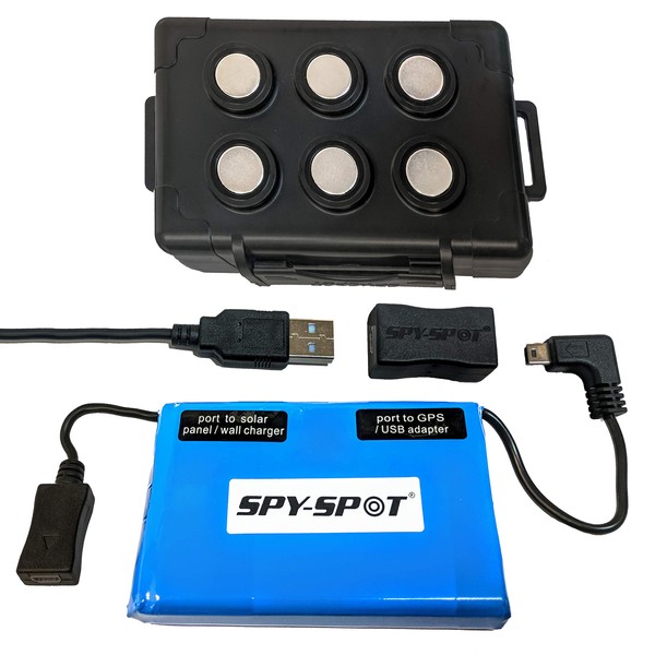 SpySpot Extended Slim Battery for GPS Trackers with Magnetic Mount Case - Works with 4G LTE 3G,GL 200,GL 300, GL300W, GL-300MA GL300MG, GL320MA Track I - Includes Battery Charger