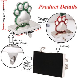 2 Set Snowflake Stocking Holders for Mantle Xmas Silver Snowflake Stocking holder Christmas Snowflake Stocking Holder for Fireplace Mantle Weighted Stocking Hooks for Mantle (Silver Snowflake,2)