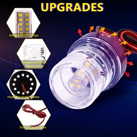 NWpangu LED Navigation Light, White 360° Side Bow Light Waterproof LED Boat Anchor Lamp for Marine Boat Yacht Sailing Signal Warning Light, DC 10-24V,1pcs