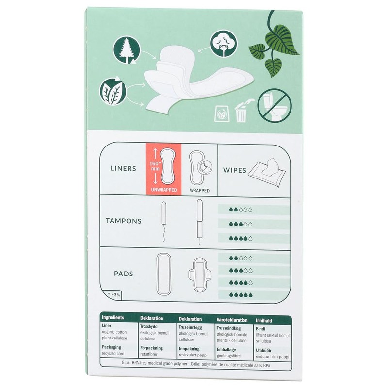 Natracare Organic & Natural Curved Panty Liners 30 ea (Pack