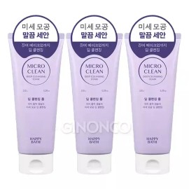 Happybath 해피바스 마이크로 클린 딥 클렌징폼 150g x3 딥클린 비건클렌징 Happybath Micro Clean Deep Cleansing Foam 150g x3 Deep Clean Vegan Cleansing