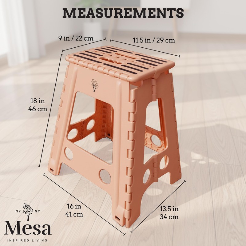 Inspired Living 18" Step Stool, Folding Step Stools for Adults,