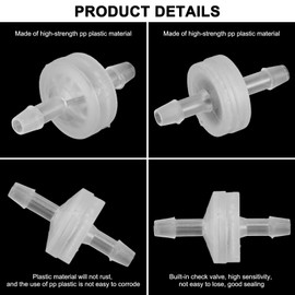 M METERXITY 3-Pack One Way Check Valve, 5/32" Barb Hose Non Return Plastic Pressure Ozone Resistance Air Valve for Fue/Oil/Water/Air/Gas 1.34" [Clear]