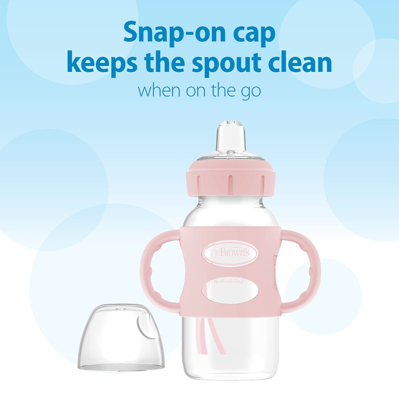 Dr. Brown's Wide-Neck Transitional Sippy Bottle with Silicone Handles 9