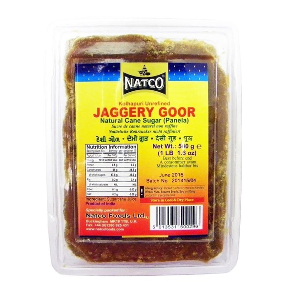 Natco - Sucre Jaggery Goor - sucre non raffiné - 500 g