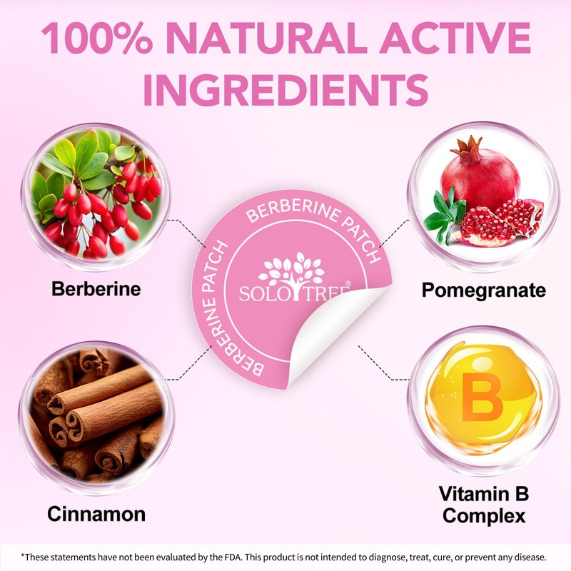 Berberine Patches Healthy Shape Support, Botanical Plant-Based Formula with Berberine,