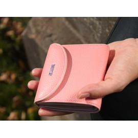 Giudi ® Purse for Women Leather Small Blue Genuine Leather Mini Minimalist with Coin Compartment Card Slots Children Girls Purse Designer Trend, pink, Modern