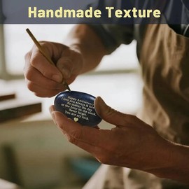 Happy Anniversary Rock Pebbles Creative Gift, with Black Velvet Bag, My Rock Gifts Decorative Stones Wedding, Anniversary Presents for Husband, Wife, Parents Heartwarming Stone