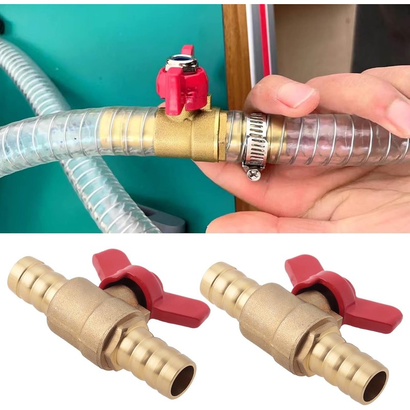 1/2" Brass Pex Ball Valve with Red Handle for Shutting