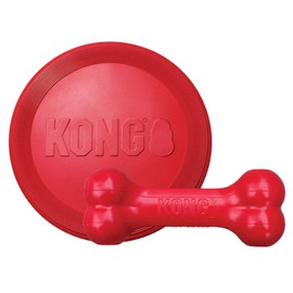 KONG - Goodie Bone and Flyer - Durable Rubber Chew Bone and Flying Disc - for Small Dogs