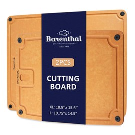 Barenthal Large Cutting Boards for Kitchen Dishwasher - 2PC Cutting Board Set Double-Sided with Non-Slip Feet and Juice Groove Composite Chopping Board for Kitchen Knife Friendly XL(18.8")+L(14.5")