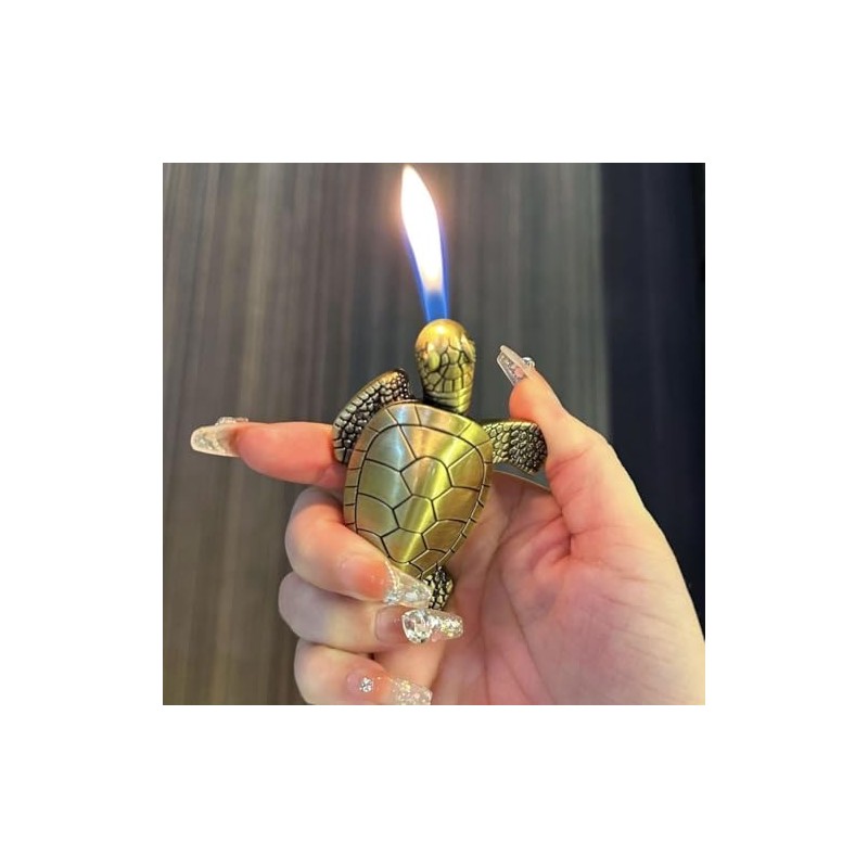 Turtle Torch Lighter Soft Flame Lighters, Adjustable Refillable Butane Cool
