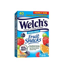 Welch’s Fruit Snacks, Mixed Fruit, Gluten Free, Bulk Pack, Individual Single Serve Bags (#One Pack), 4 Set of 40 Pack 0.9 Ounce